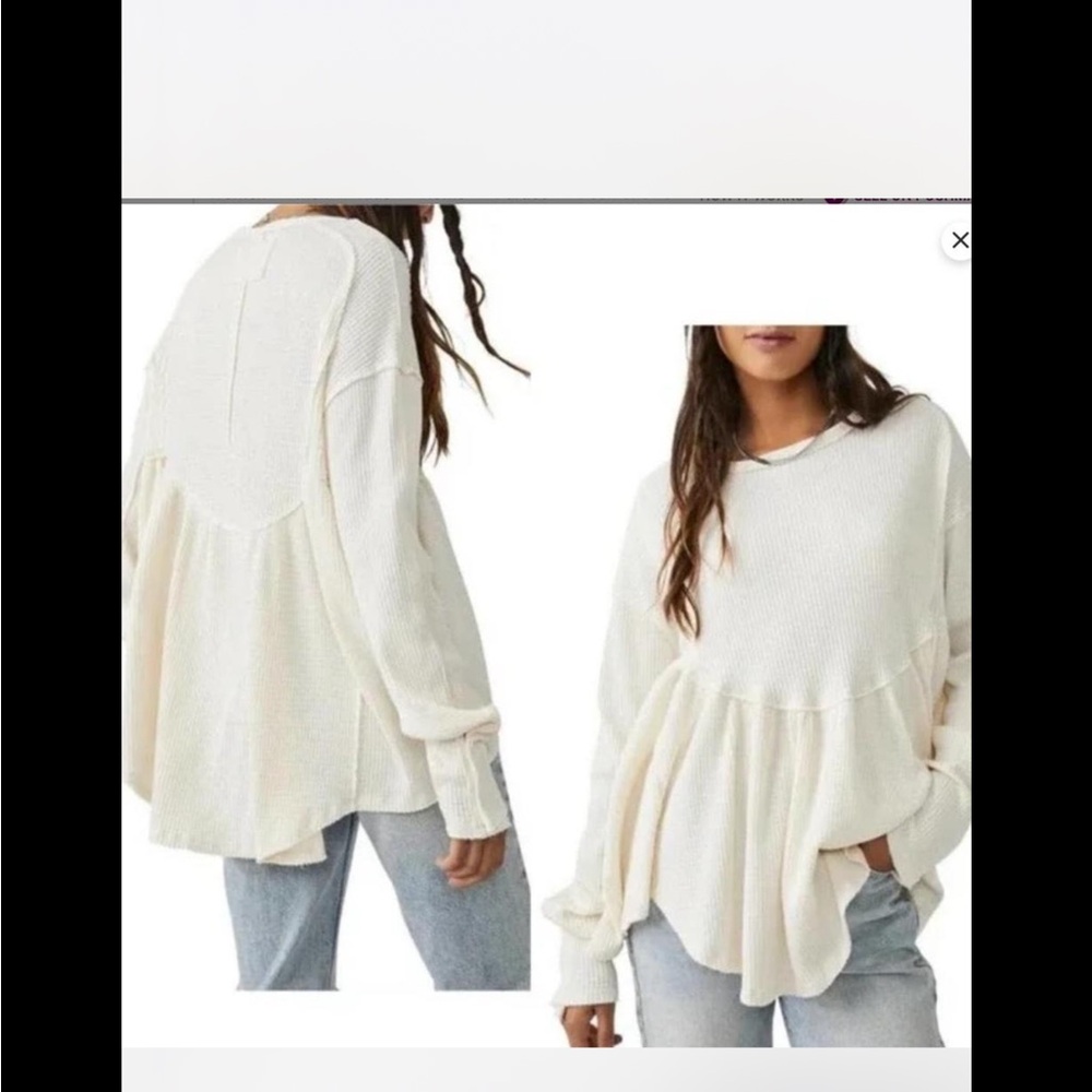 We The Free Textured Cream Top